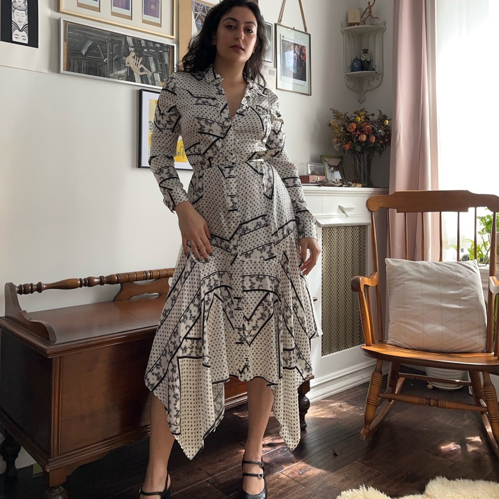 Ganni stretch silk luxe cowgirl vibes dress